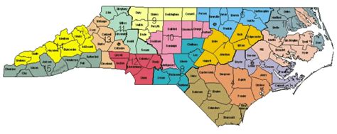 North Carolina County Map Region County Map Regional City