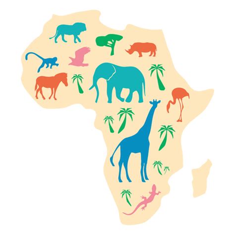 Ilustración De Mapa Animal De África Descargar Pngsvg Transparente