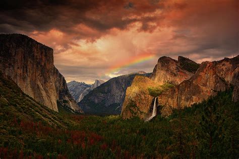Yosemite Tunnel View With Rainbow Photograph By Raymond Salani Iii