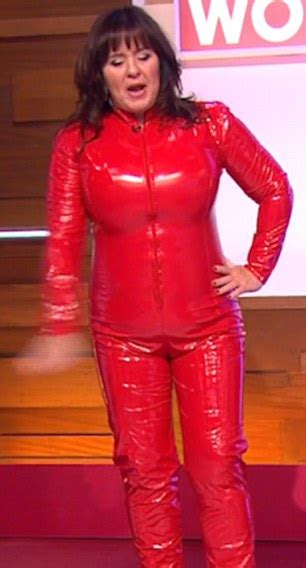 Coleen Nolan Slips Into Red Latex Catsuit As Britney Spears Appears On Loose Women Daily Mail