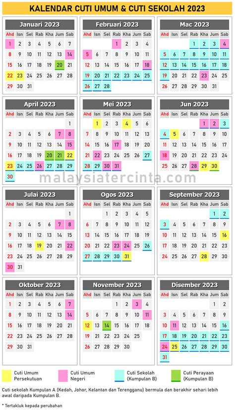 Cuti Umum Kalendar 2023 Malaysia Dan Sekolah Vrogue