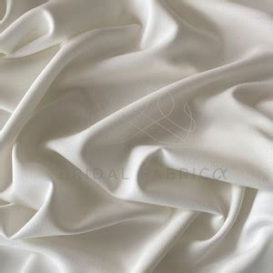 Bridal Stretch Crepe Fabric By The Yard Off White Wedding Dress Fabric