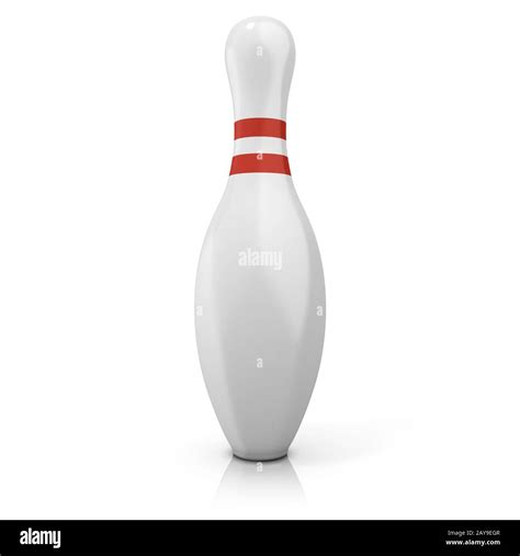 Single Bowling Pin With Red Stripes Stock Photo Alamy