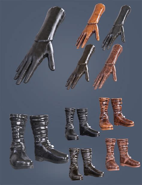 Halloween Plague Doctor Gloves And Shoes For Genesis 8 And 81 Females