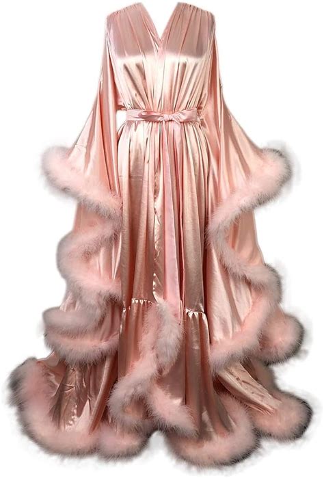 old hollywood feather robe sexy boudoir robe feather bridal robe stin long wedding scarf new