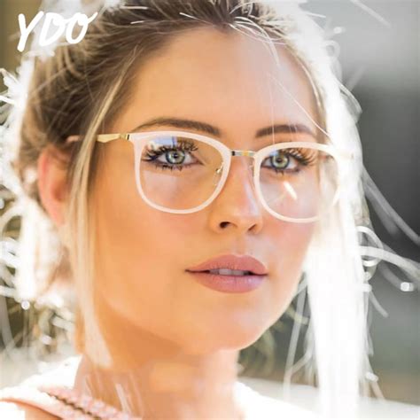Ydo Women Round Glasses Frame Transprent Clear Lens Degree Eyeglasses