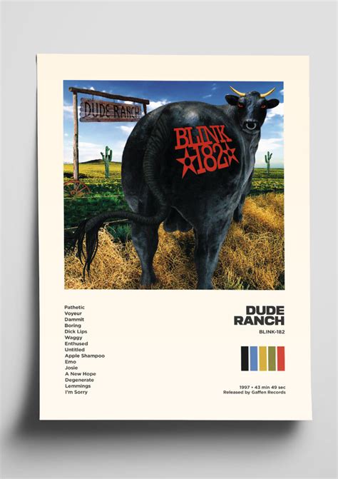 Blink 182 Dude Ranch Album Art Tracklist Poster The Indie Planet