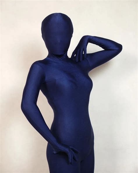 dark blue full body spandex lycra bodysuit zentai leotard suit adult size costumes fancy dress