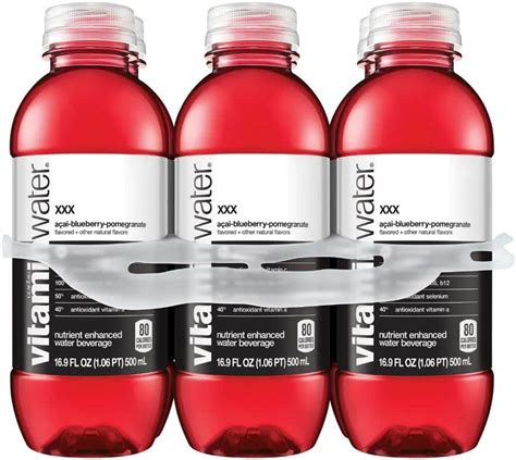 Vitaminwater Xxx Acai Blueberry Pomegranate Flavored Water 6 Bottles
