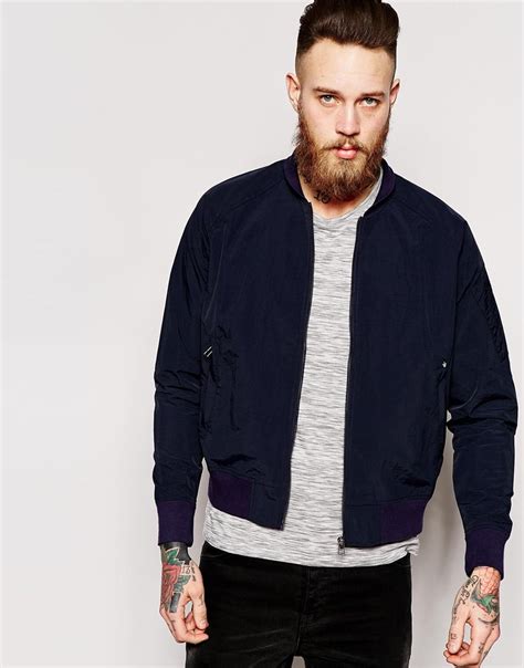 Lyst Blue Collar Worker Bomber Jacket In Blue For Men