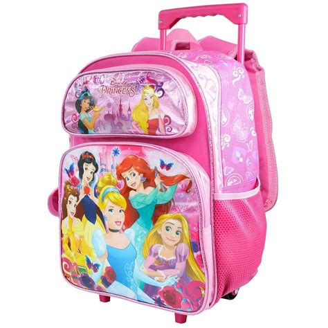 Licensed Disney Princess Large School Rolling Backpack 16 Roller