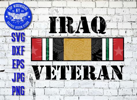 Iraq Oef Veteran Service Medal Ribbon Usa Flag Military Combat Etsy