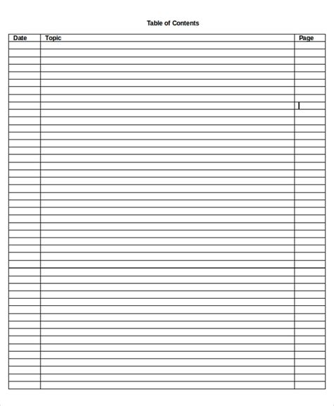 Free 7 Blank Table Templates In Ms Word Pdf
