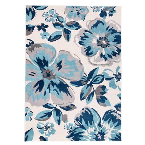 World Rug Gallery Modern Floral Design Turquoise 3 ft. 1 ...