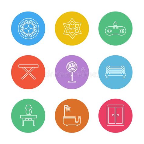 House Furniture Household Items Home Items Eps Icons Set Stock