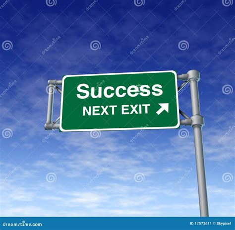 Success Win Freeway Exit Sign Highway Street Symbo Stock Image Image