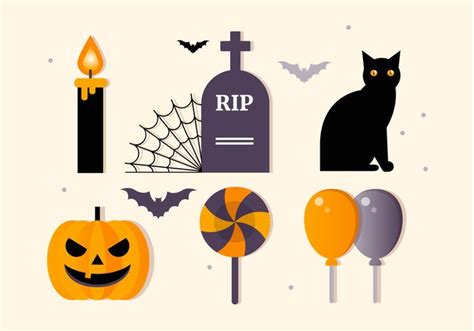 Free Flat Halloween Vector Elements Collection 168699 Vector Art At