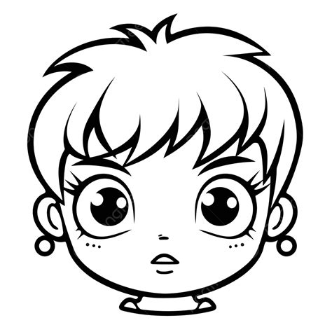 Cartoon Girl S Face Coloring Page Outline Sketch Drawing Vector Car Drawing Cartoon Drawing
