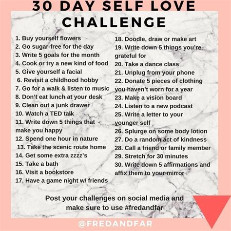 30 Day Self Love Challenge Love Challenge Self Love Self