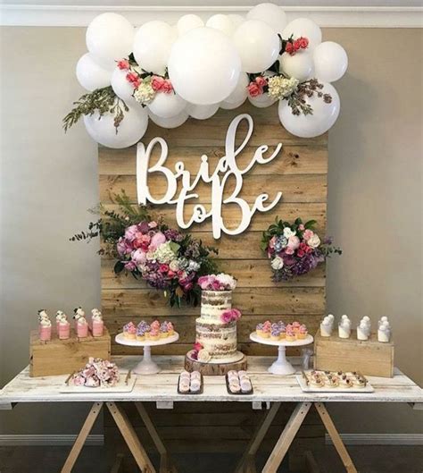 Stunning Rustic Bridal Shower Dessert Table Set Up