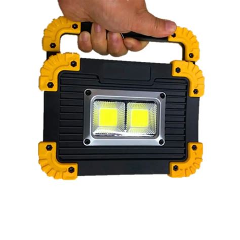 Cob Usb Rechargeable Work Lamp Floodlight 20w Portable Searchlight