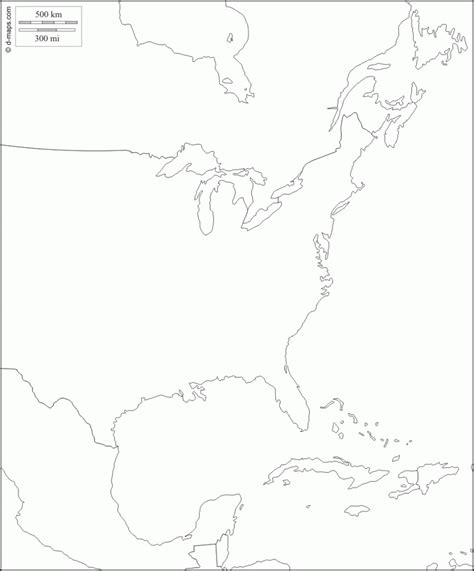 East Coast Of The United States Free Map Free Blank Map Free Outline