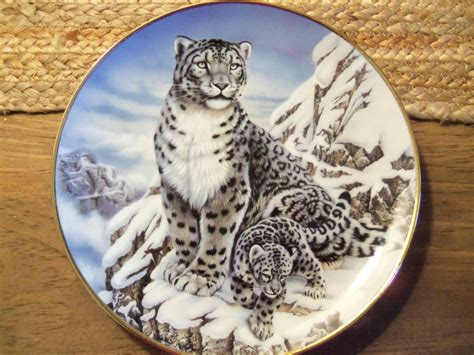 THE FRANKLIN MINT Guardian of the Mountain Snow Leopards | Etsy