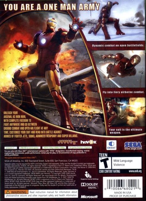 Iron Man 2008 Xbox 360 Box Cover Art Mobygames