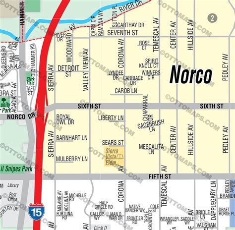 Norco Map Riverside County Ca Pdf Editable Royalty Fee Otto Maps