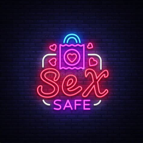 Safe Sex Design Template Safe Sex Condom Concept For Adults In Neon