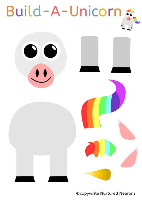 A Unicorn With Different Shapes And Colors To Make It Look Like He Is