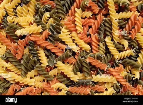 Coloured Pasta Spirals Close Up Stock Photo 3992952 Alamy