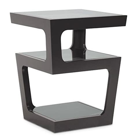 Baxton Studio Clara Modern End Table With 3 Tiered Glass