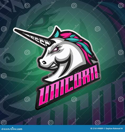 Unicorn Logo Mascot Vector Illustration With Angry Face For Logo Gaming