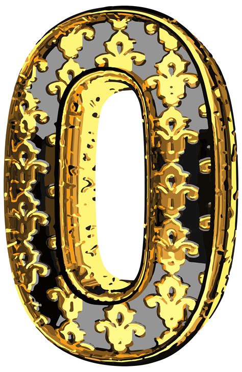 Gold Deco Number Zero Png Clipart Image Clip Art Clipart Images Numbers Images