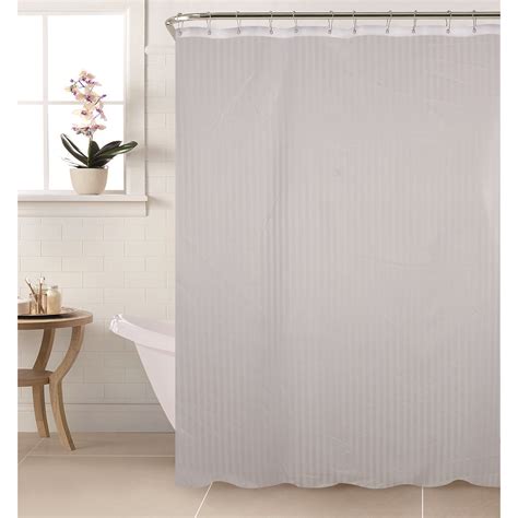While simultaneously being safe as it will stop water from splashing outside the shower and causing unsightly and dangerous messes. White Satin Stripe Shower Curtain