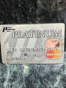 I received a credit card from these crooks. VINTAGE COLLECTIBLE FIRST PREMIER BANK PLATINUM MASTERCARD, raised numbers (f) | eBay