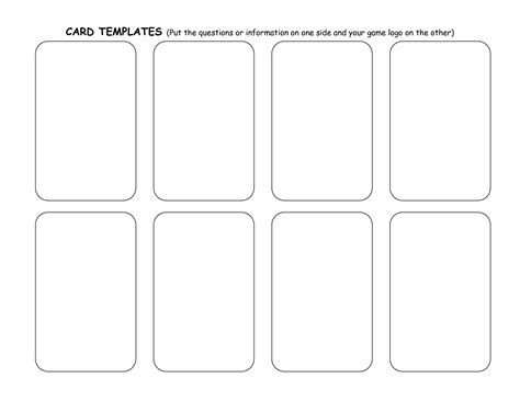 Game Card Template Printable Playing Cards