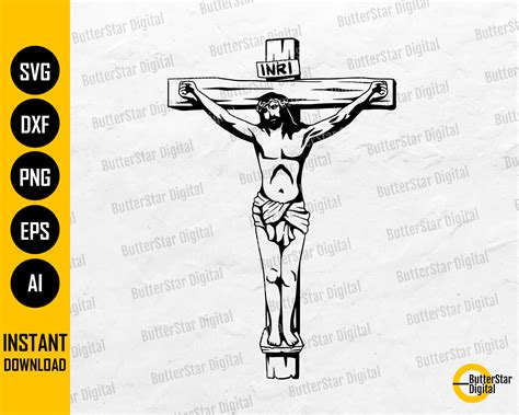 Jesus Crucifix SVG Jesus Christ On Cross SVG Religious Etsy UK