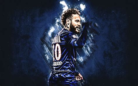 We have 74+ background pictures for you! Download wallpapers Neymar, PSG, Brazilian soccer player, portrait, blue stone background, Ligue ...
