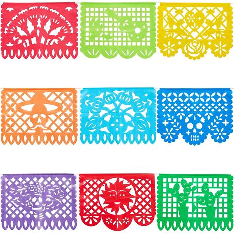 Pack Large Plastic Mexican Fiesta Papel Picado Banner Party Designs