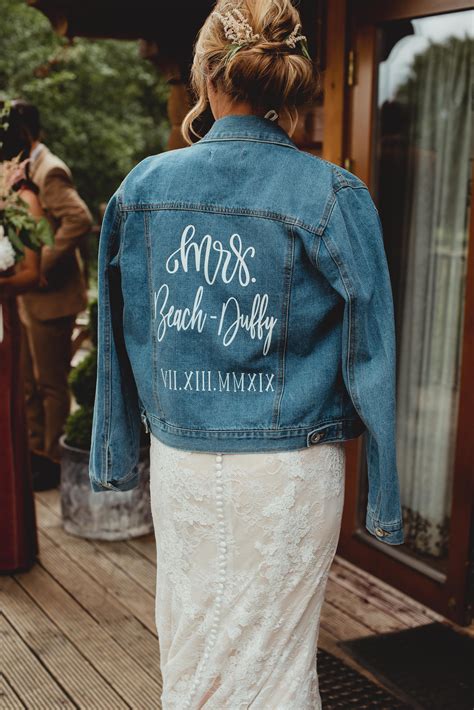 Personalised Denim Bridal Jacket | Embellished denim jacket, Denim bridal jacket, Bridal jacket