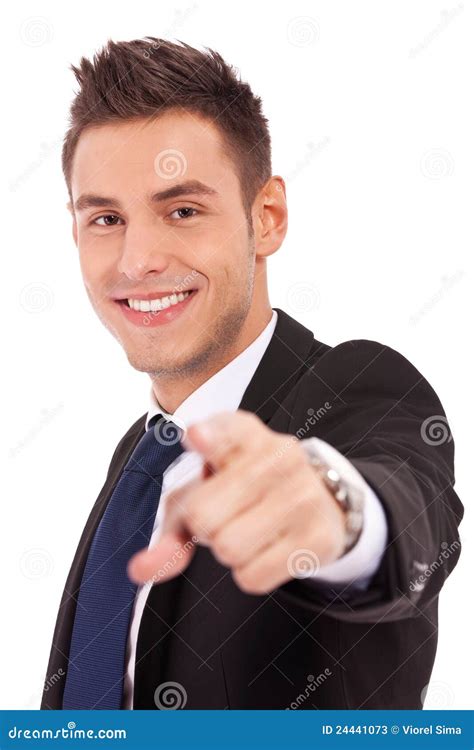 Young Business Man Pointing Stock Image Image Of Indication People