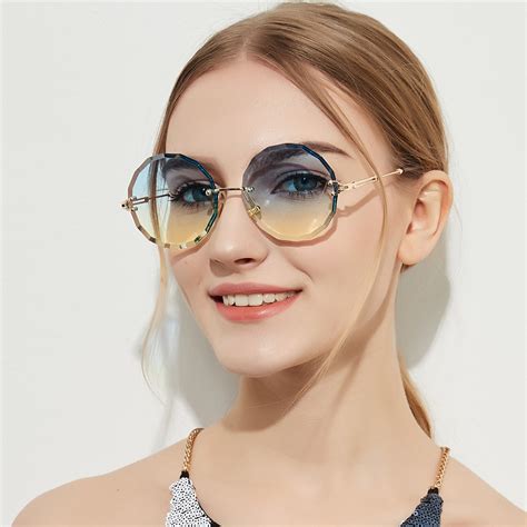 Retro Frameless Sunglasses Womens Accessories 2018 Summer