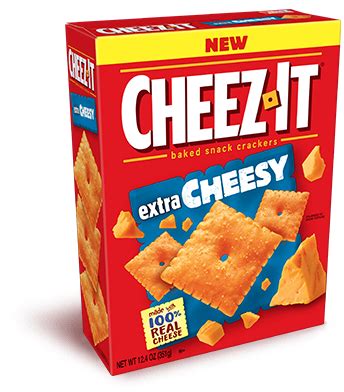 Cheddar jack another brand anomaly in the land of the 'zits, the duoz line does the previously unthinkable: Cheez-It® Extra Cheesy