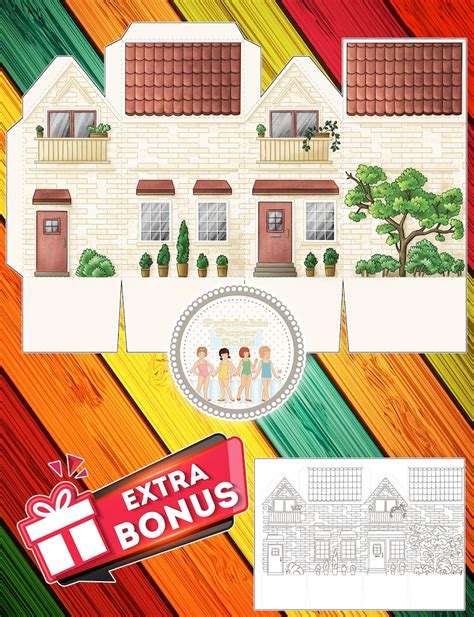 Paper Doll House Printable Arts Crafts Kids Activity Cut And Etsy