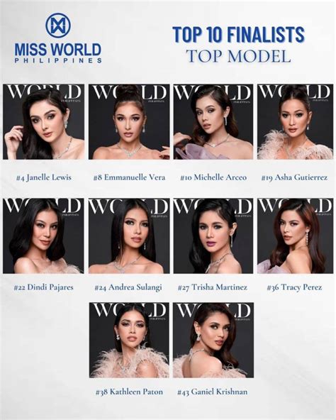 Miss World Ph Reveals Top Model Finalists The Manila Times