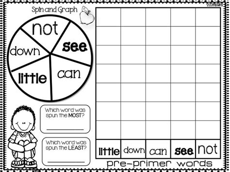Spin And Write Graphing Sight Words For The Whole Year Word Work