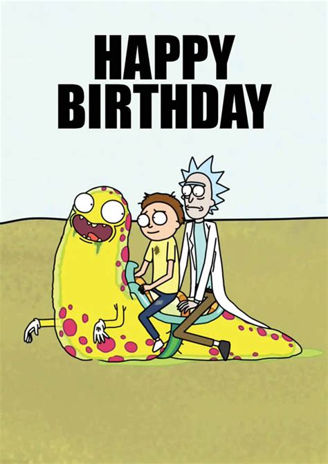Happy Birthday Rick And Morty Birthday Card Clathers