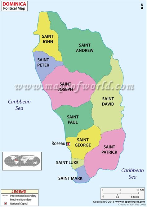 Dominica Political Map